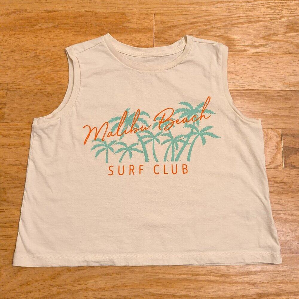 Hello Franki, Sleeveless Waist Length Malibu Graphic Tank , Girls L/12 (EUC)